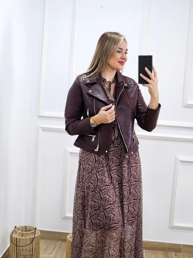 Chaqueta Polipiel Burdeos