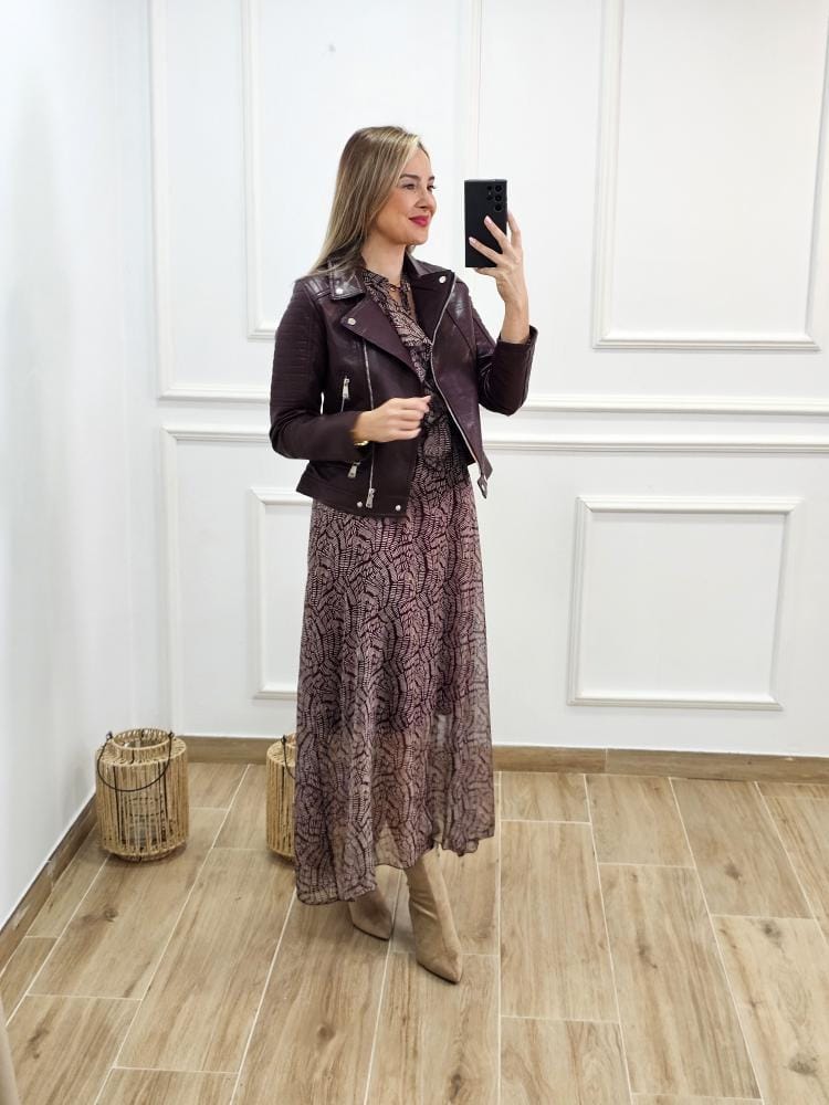 Chaqueta Polipiel Burdeos