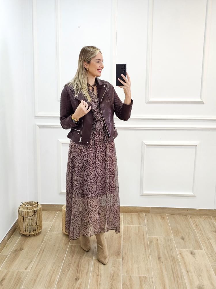 Chaqueta Polipiel Burdeos