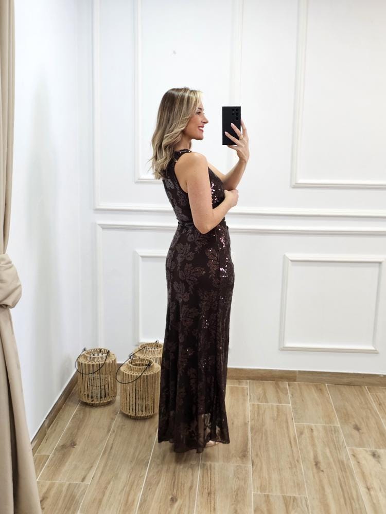 Vestido Lentejuela Asimétrico