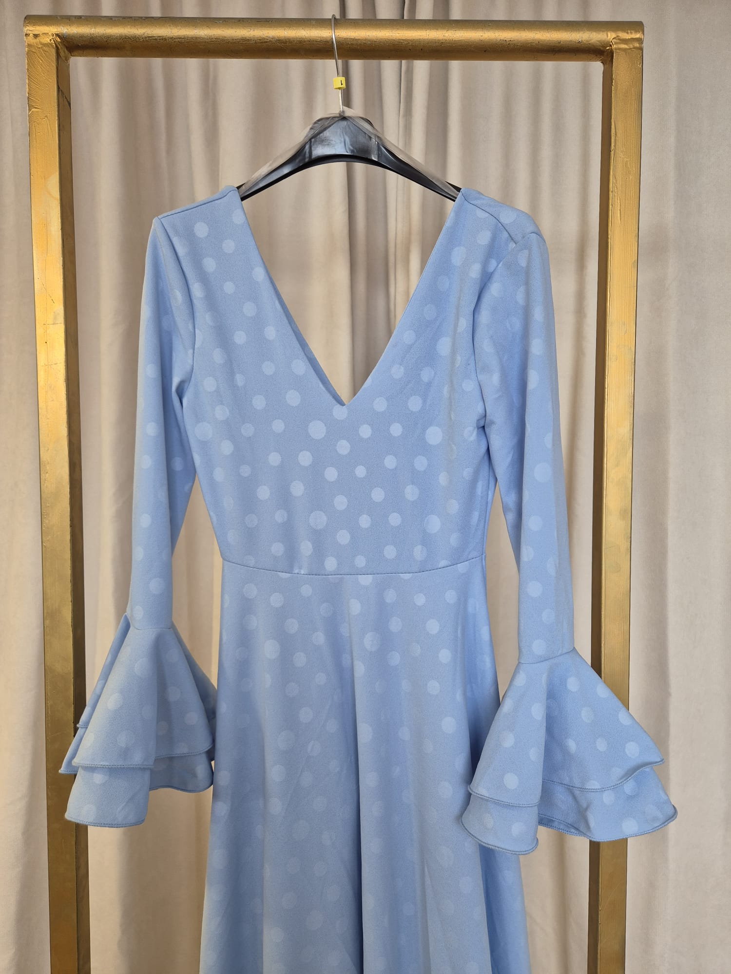 Vestido Flamenca Topos Cielo