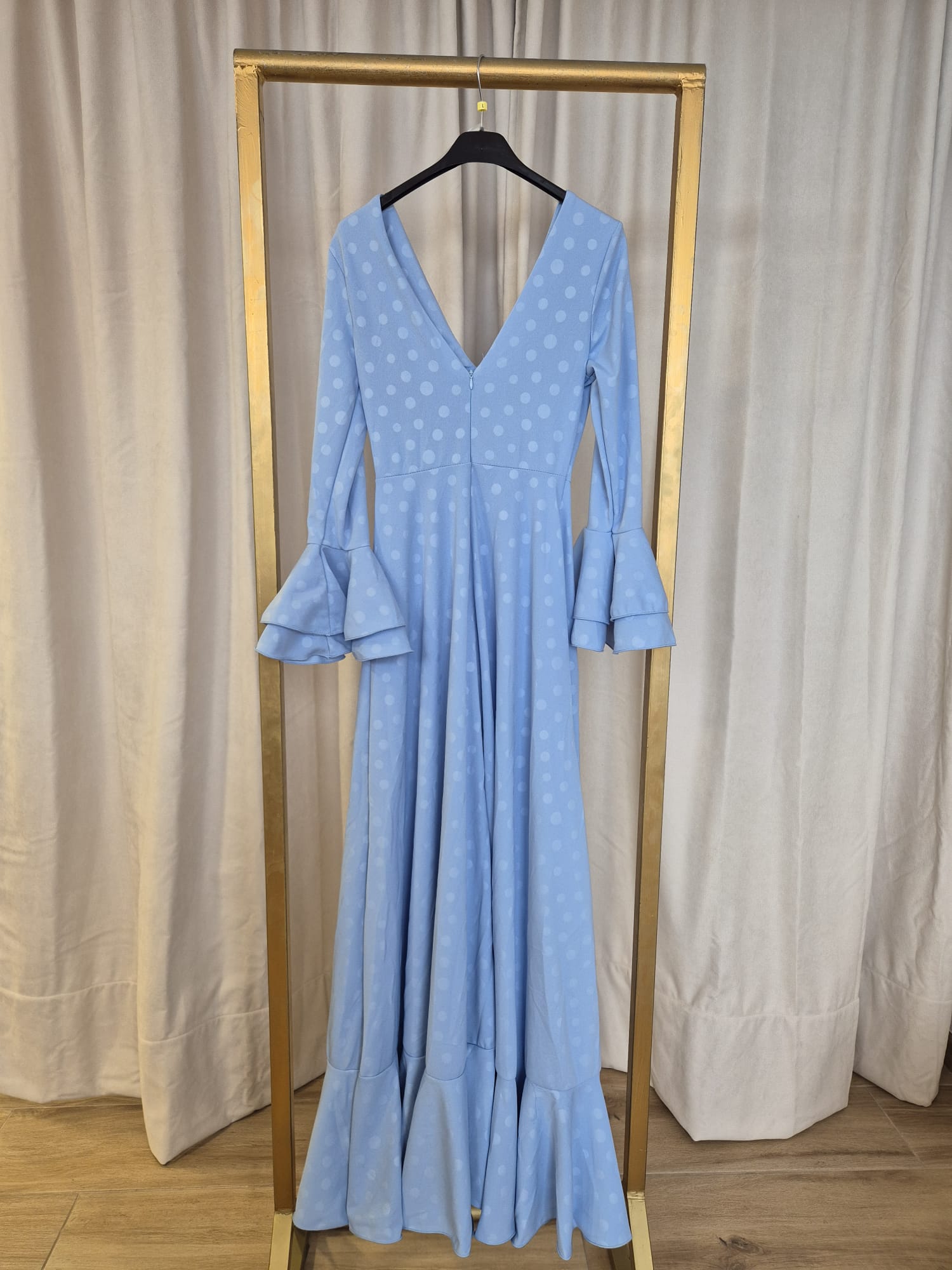 Vestido Flamenca Topos Cielo