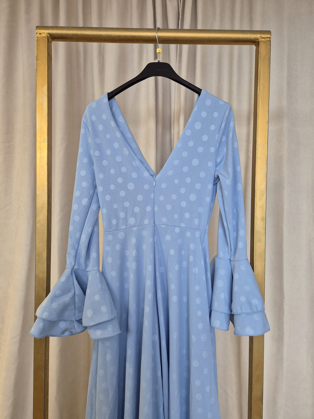 Vestido Flamenca Topos Cielo