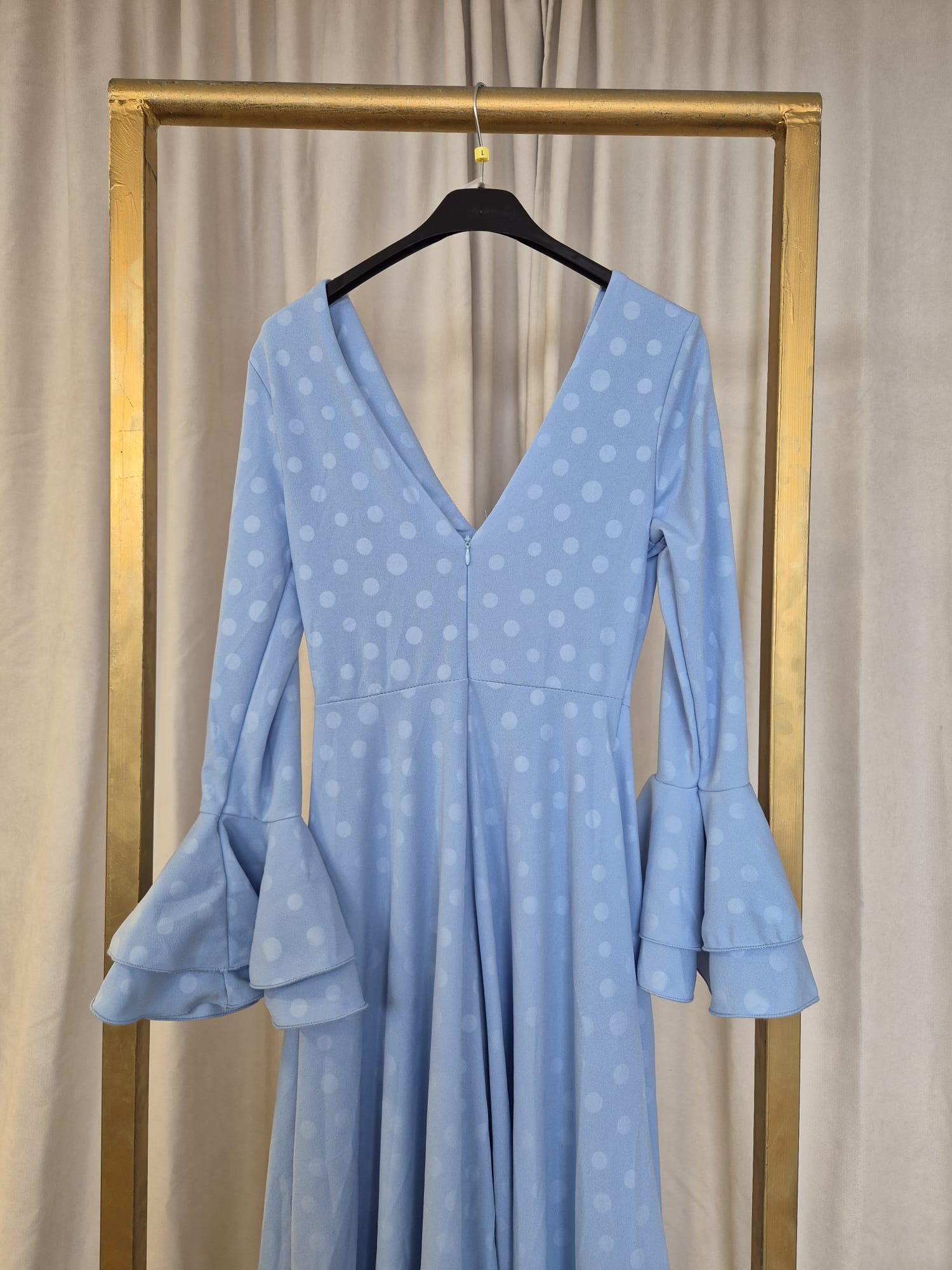 Vestido Flamenca Topos Cielo