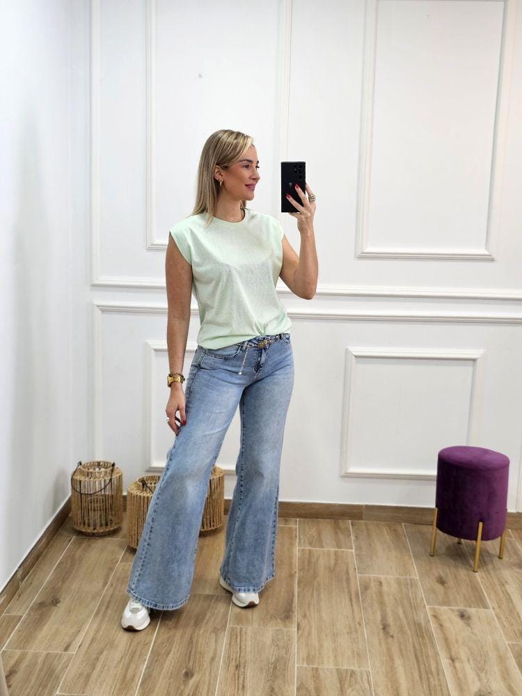 Jeans Cinto Metal